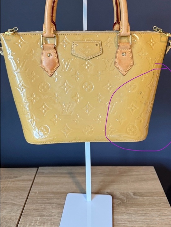 Louis Vuitton Handbags - Louis Vuitton Yellow Vernis Alma Satchel w/ matching yellow shoulder strap❣️